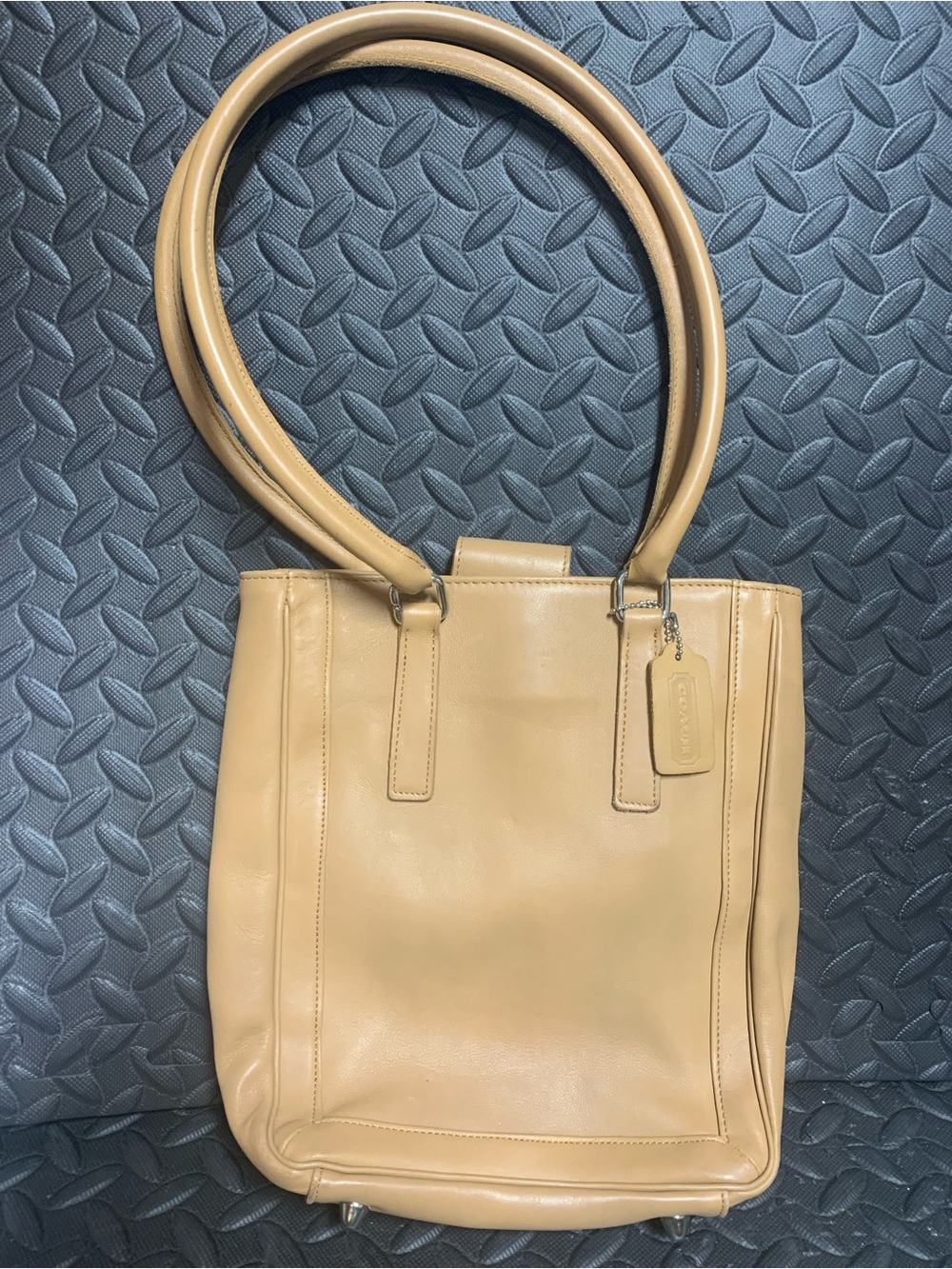 Classic Coach Tan Leather Tote Bag